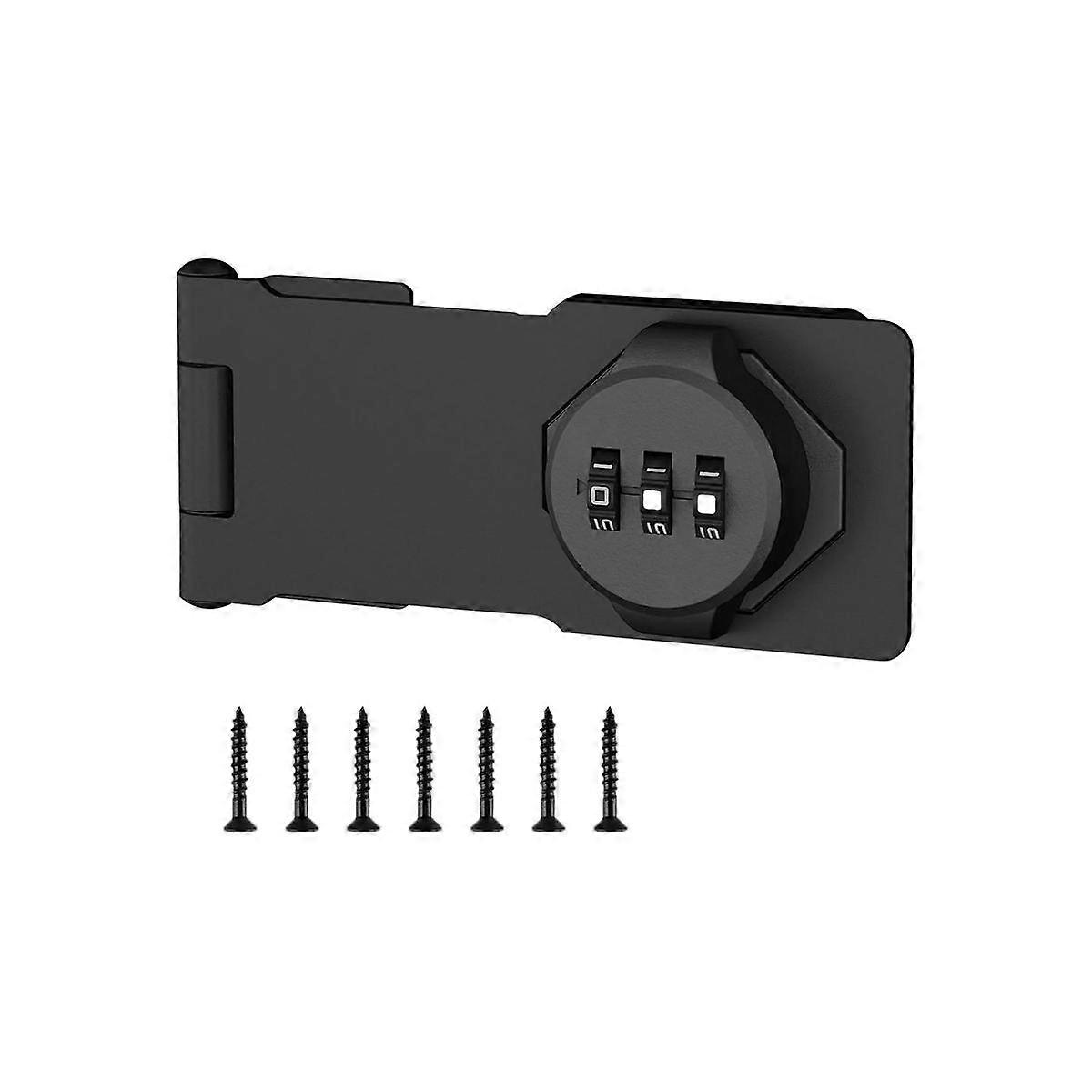 Serrure à combinaison sans clé - Serrure à combinaison à 3 chiffres pour portes d’armoire - Serrure à loquet à moraillon à bouton rotatif w