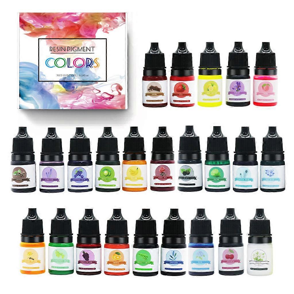 24Colors Epoxy Resin UV Glue Crafts Pigment Bright Color Non Odor Material Decor