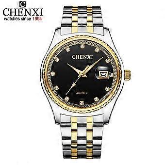 CHENXI Mannen Vrouwen Horloges Strass Wijzerplaat Top Merk Luxe Koppels Quartz Horloge Volledig Staal Waterdicht Kalender Horloge