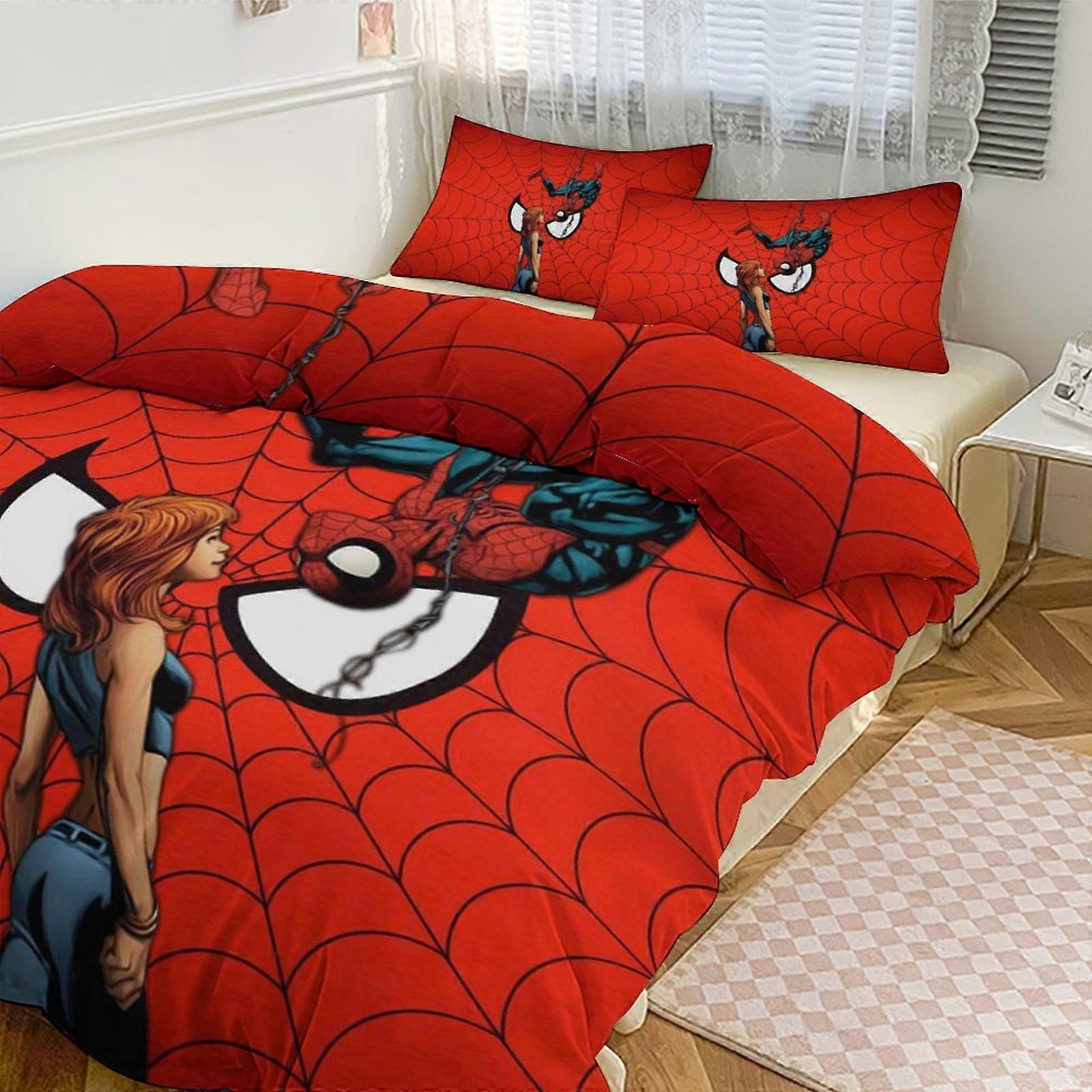 Bedding set JP521 Spiderman Crawl 3 Piece Bed Set - Includes Reversible Comforter & Sheet Set Bedding - Fade Resistant Microfiber TH521