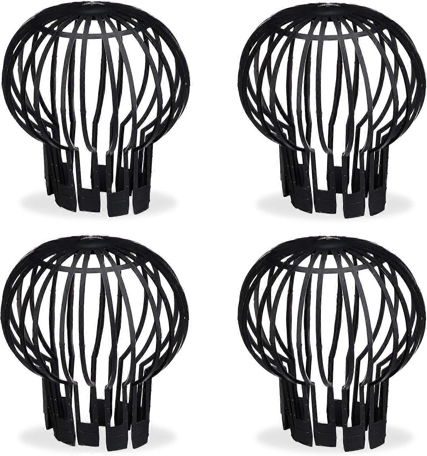 downspout protection black, set of 4, plastic basket, leaf gutter sieve, downspout protection, gutter protection, 13 cm, PP