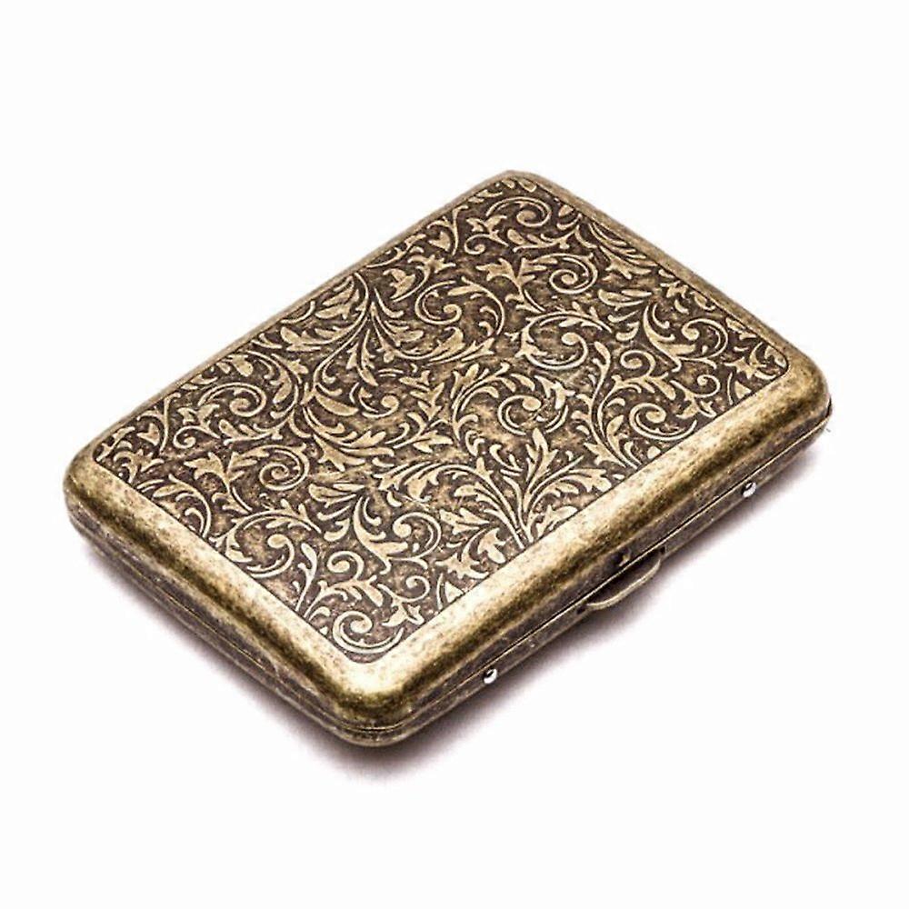 Cigarette Case - Retro Metal Cigarette Box Double Sided Spring Clip Open Pocket Holder