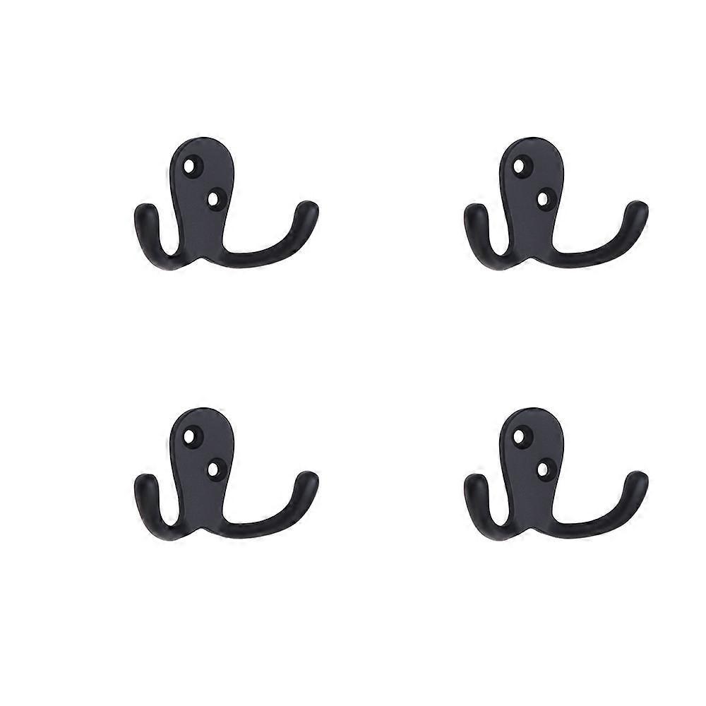 4Pcs Cabinet Door Wardrobe Entry Hook, Robe Hook, Opaque Black