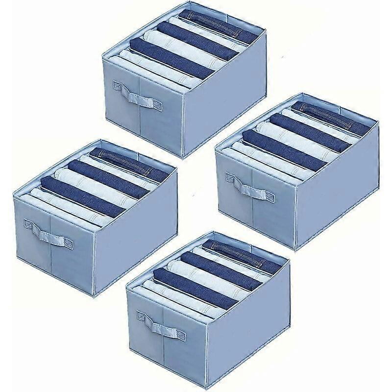 Storage Boxes for Jeans, Trousers, Sweaters, Stackable Organizer to Keep Clothes Tidy, Space Saving, Gray