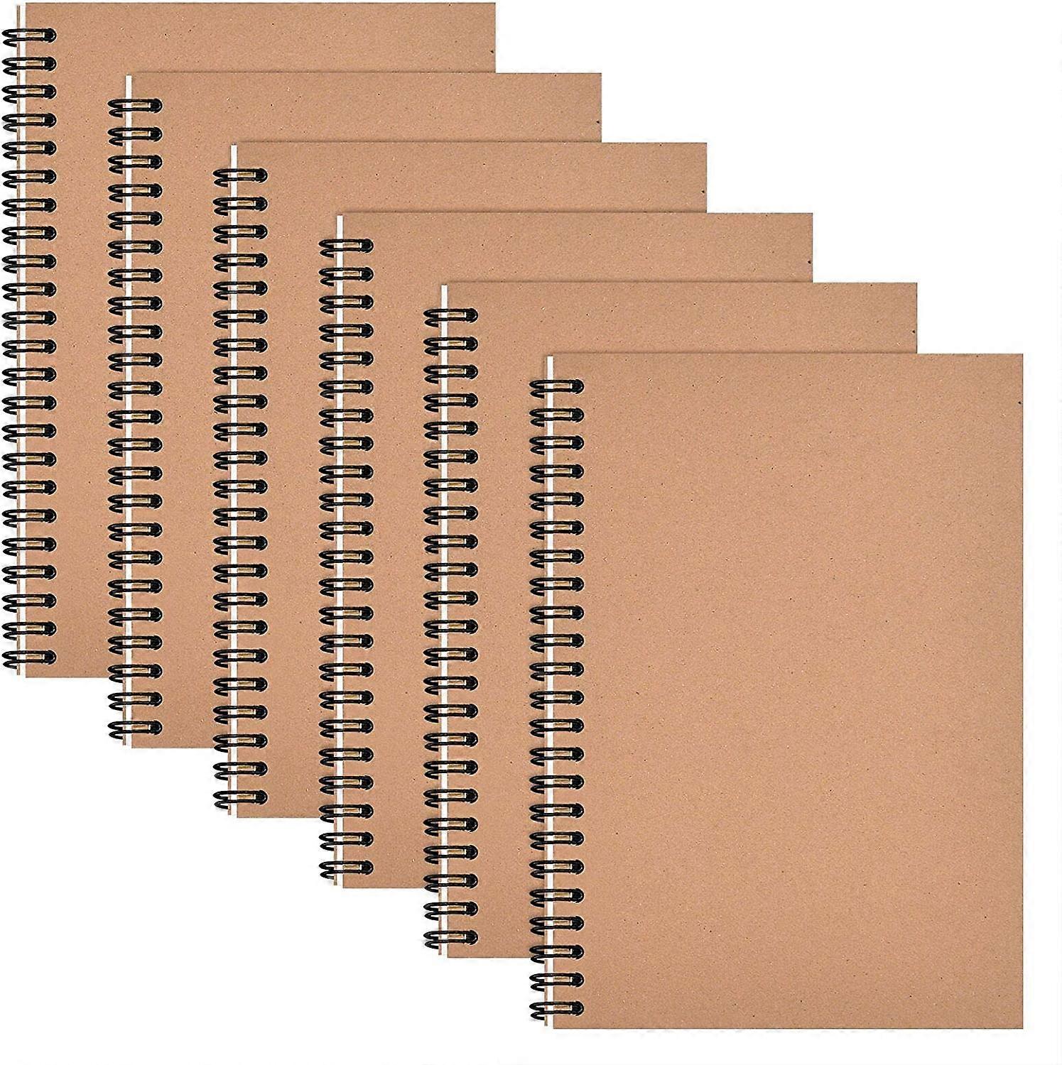 6 Pack Soft Cover Spiral Notebook Journal Wirebound Memo Notepads Diary Notebook Planner with Lined Paper, 120 Pages/ 60 Sheets, 8.3 inch x 5.5 inch (