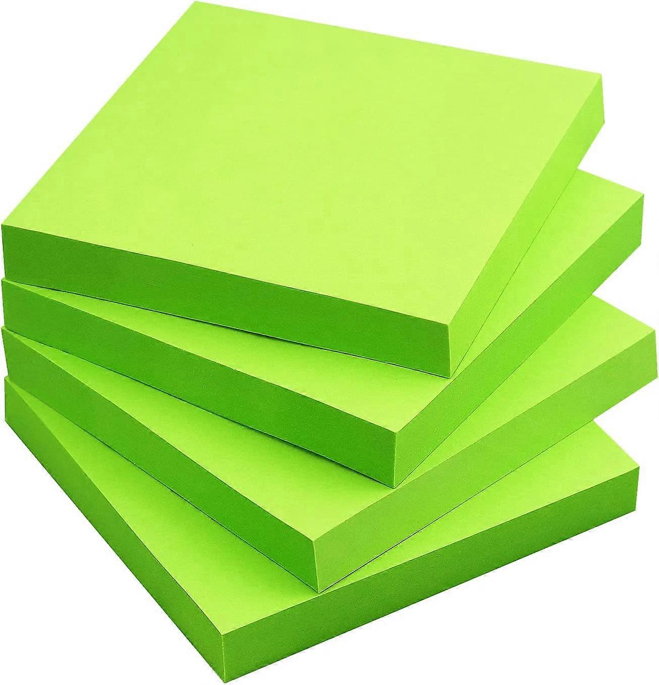 Sticky Notes 3x3 Self-Stick Notes Bright Colors Sticky Notes 4 Pads 100 Sheets/Pad (Green)