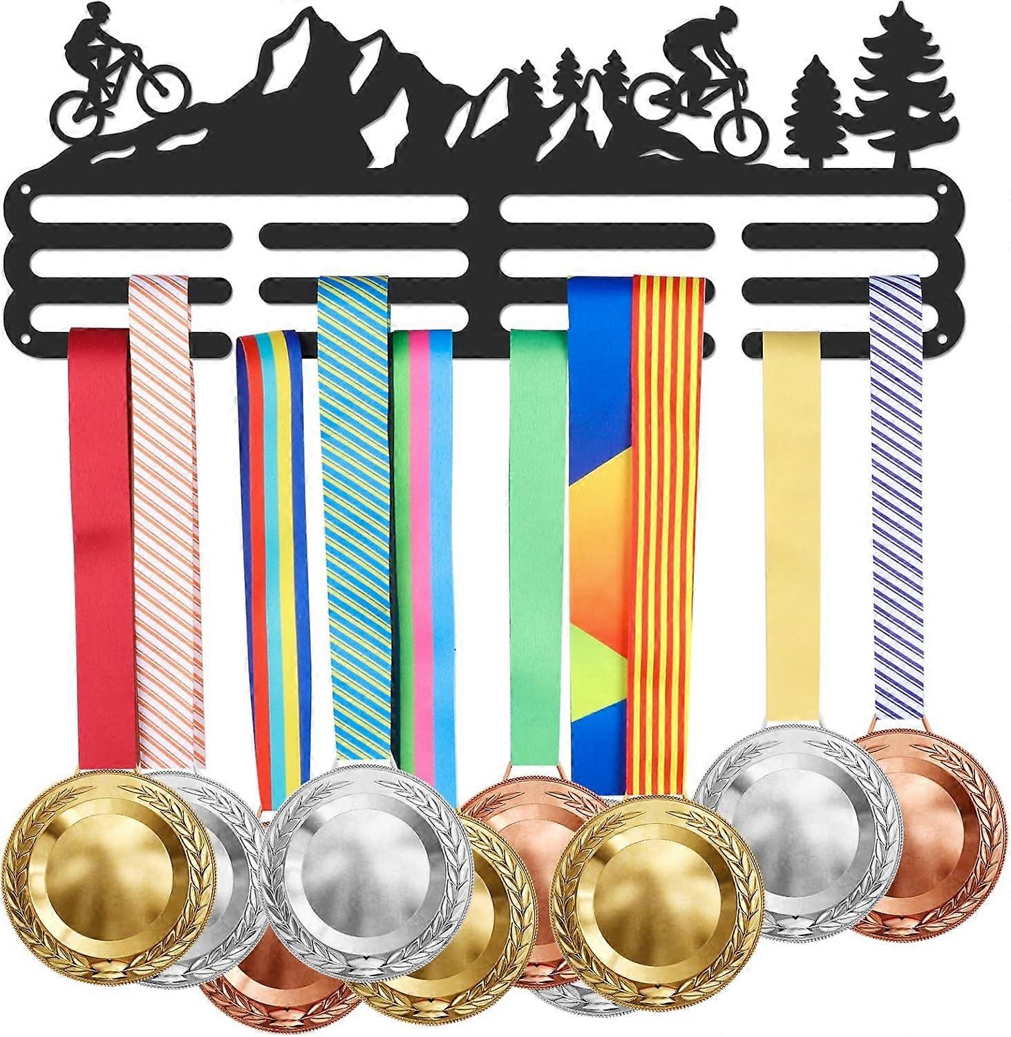 Fashion Iron Medal Hanger Holder Display Wall Rack with Screws Word Be Awesome Mountain & Forest 150x400mm
