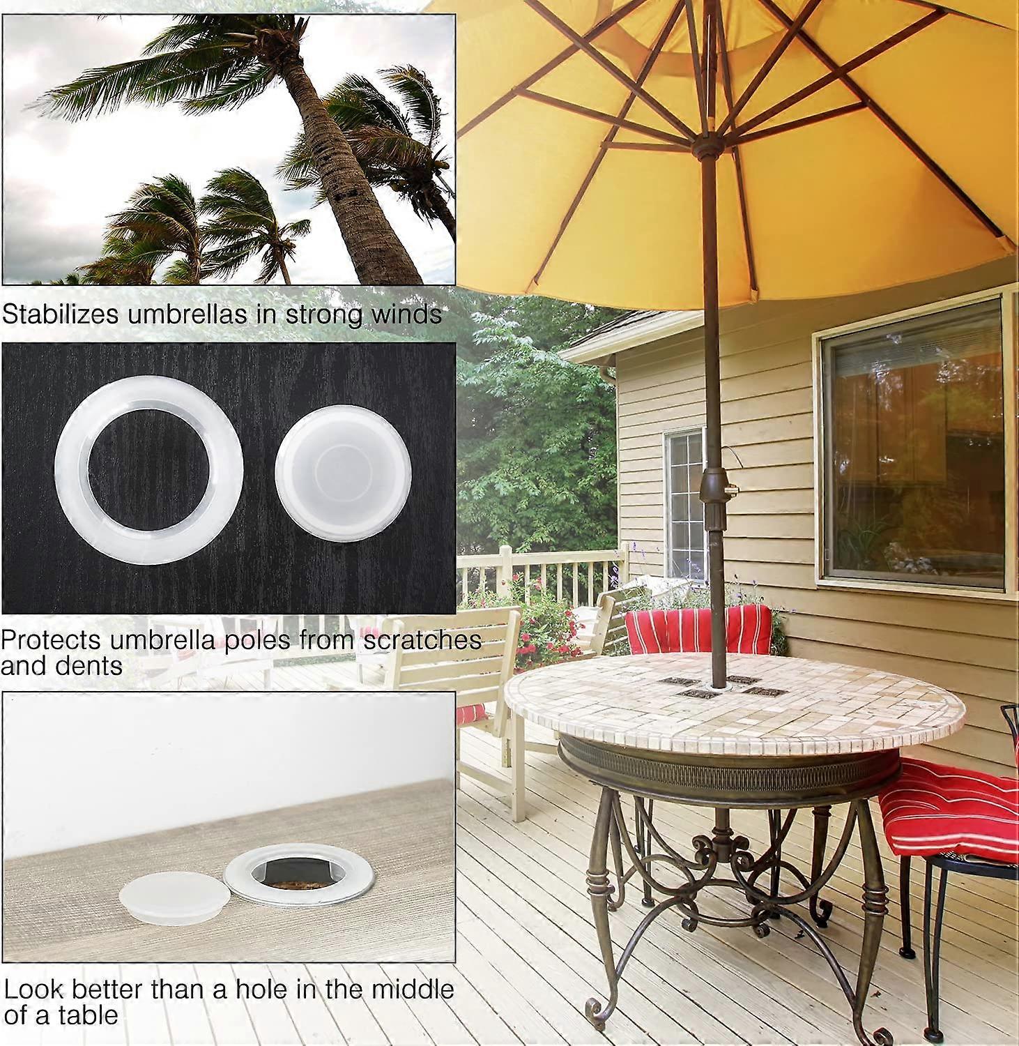 2 Sets 2 Inch Patio Table Umbrella Hole Ring and Cap Set, Standard Size ...
