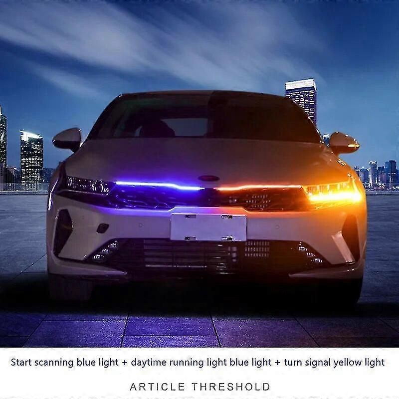Car Driving start scanning atmosphere light daytime running light bar modified streamer running gridNet lights With turn signal