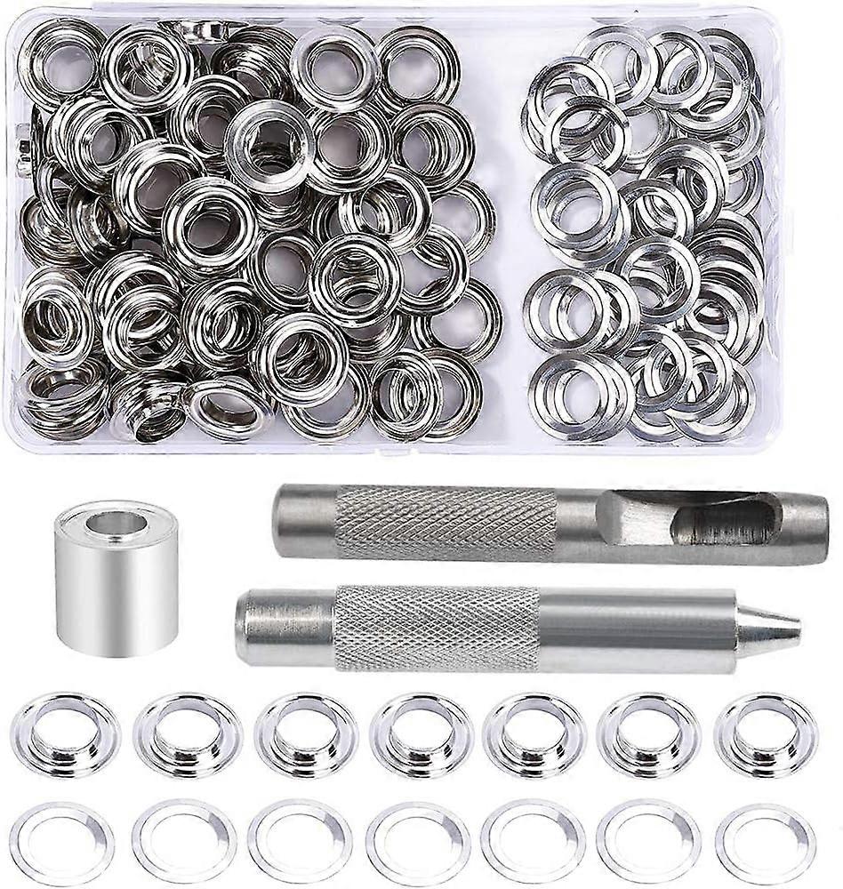 100 Sets Grommet Tool Kit (12mm Inside Diameter),Grommet Setting Tool Grommets Eyelets with Storage Box