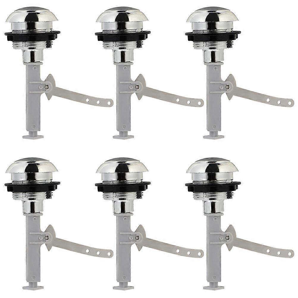 6 pcs Toilet Tank Button Single Push Toilet Button Replacement Toilet Button for Home
