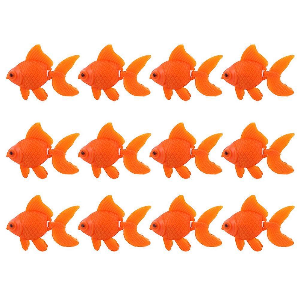 20pcs Artificial Floating Goldfish Plastic Fish Tank Decor Goldfish Model