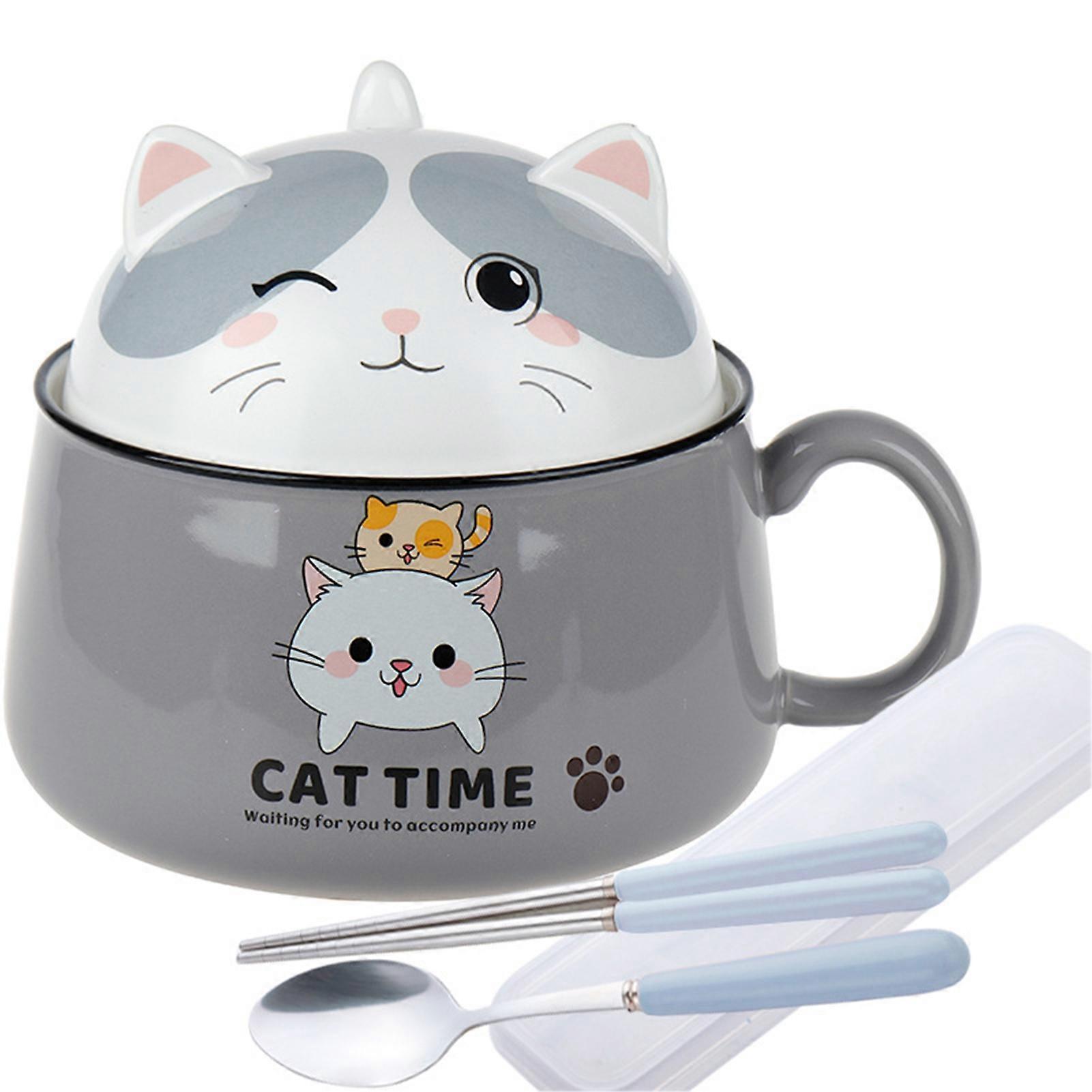 1 Set 1020ml Cereal Bowl Exquisite Pattern Adorable Appearance Large Capacity Heat-Resistant Multipurpose Decorative Ceramic Instant Noodle Bowl with