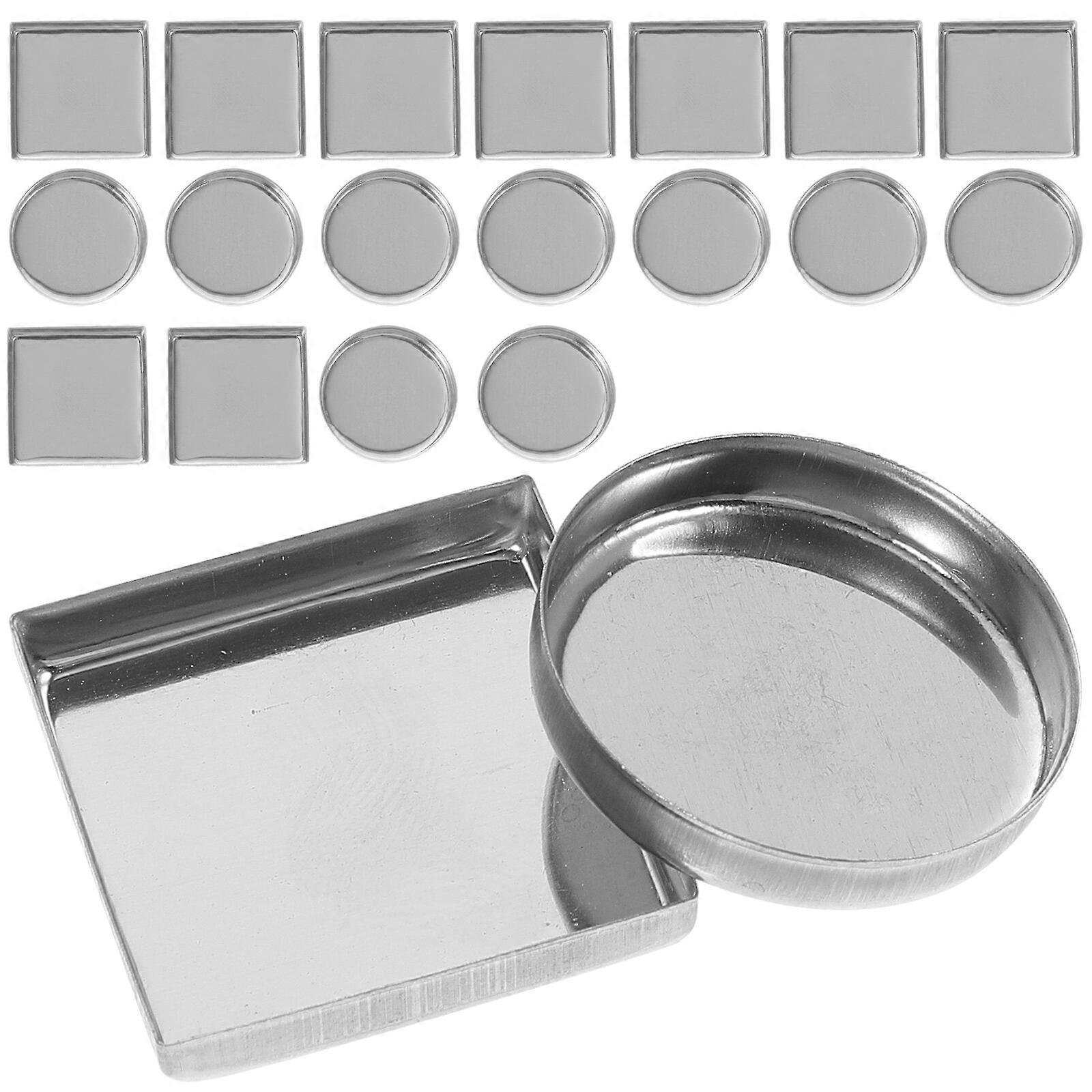 30pcs Empty Metal Pan Round Square Empty Pan for Eyeshadow Palette Makeup Palette