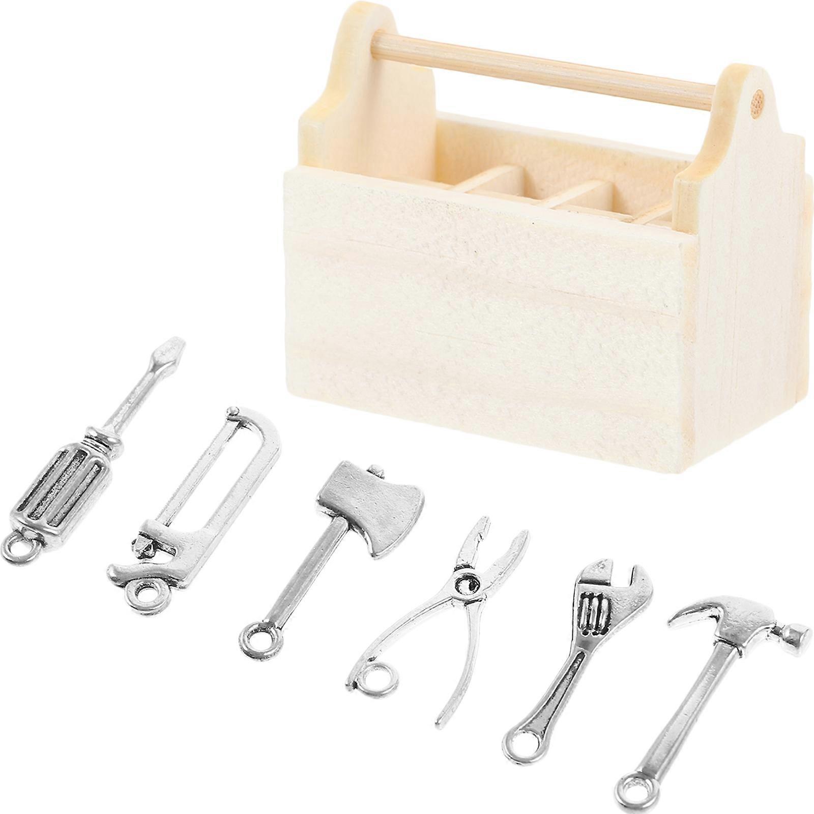 1 Set of Miniature Tools Model Doll House Decoration Simulation Mini Tools With Tool Box