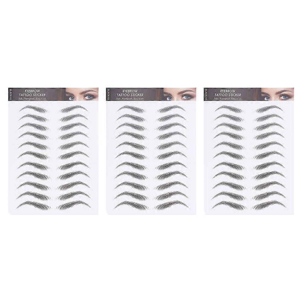 3 feuilles imperméables Imitation sourcils Autocollants artificiels de transfert de sourcils