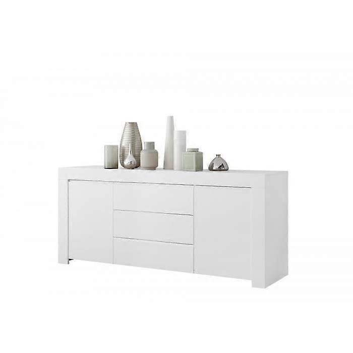 BOBOCHIC Firenze niedriges Sideboard - 2 Türen 3 Schiebeschubladen - Weiß lackiert