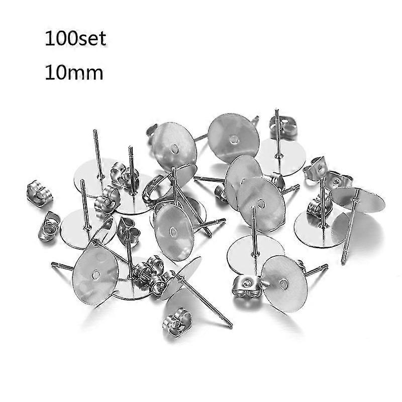 Stainless Steel Flat Pads Earring Backs Replacements For Studs Locking Set