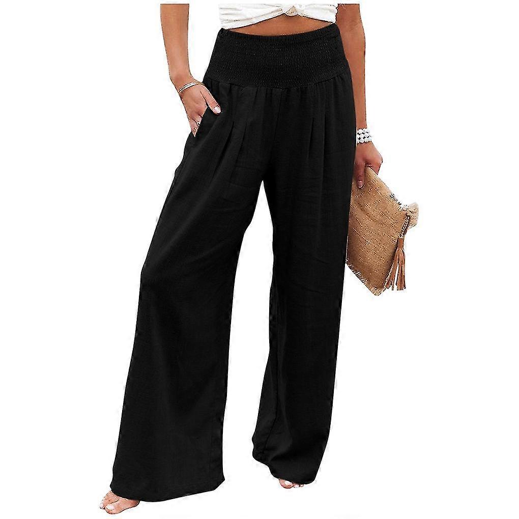 Female Summer Pants Pockets Loose Casual Wide Leg Lounge Streetwear