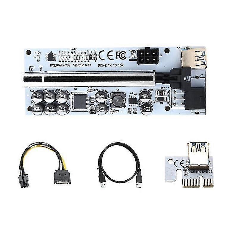 6 Pcs Pci-e Riser Pci E Express 1x à 16x Carte minière Usb 3.0 Pci-e Sata à 6pin