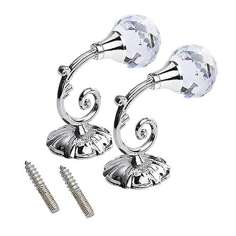 2 Pcs Large Rhinestone Hanging Hooks Curtain Wall Tie Back Hook Hanger Holder JIKAIX