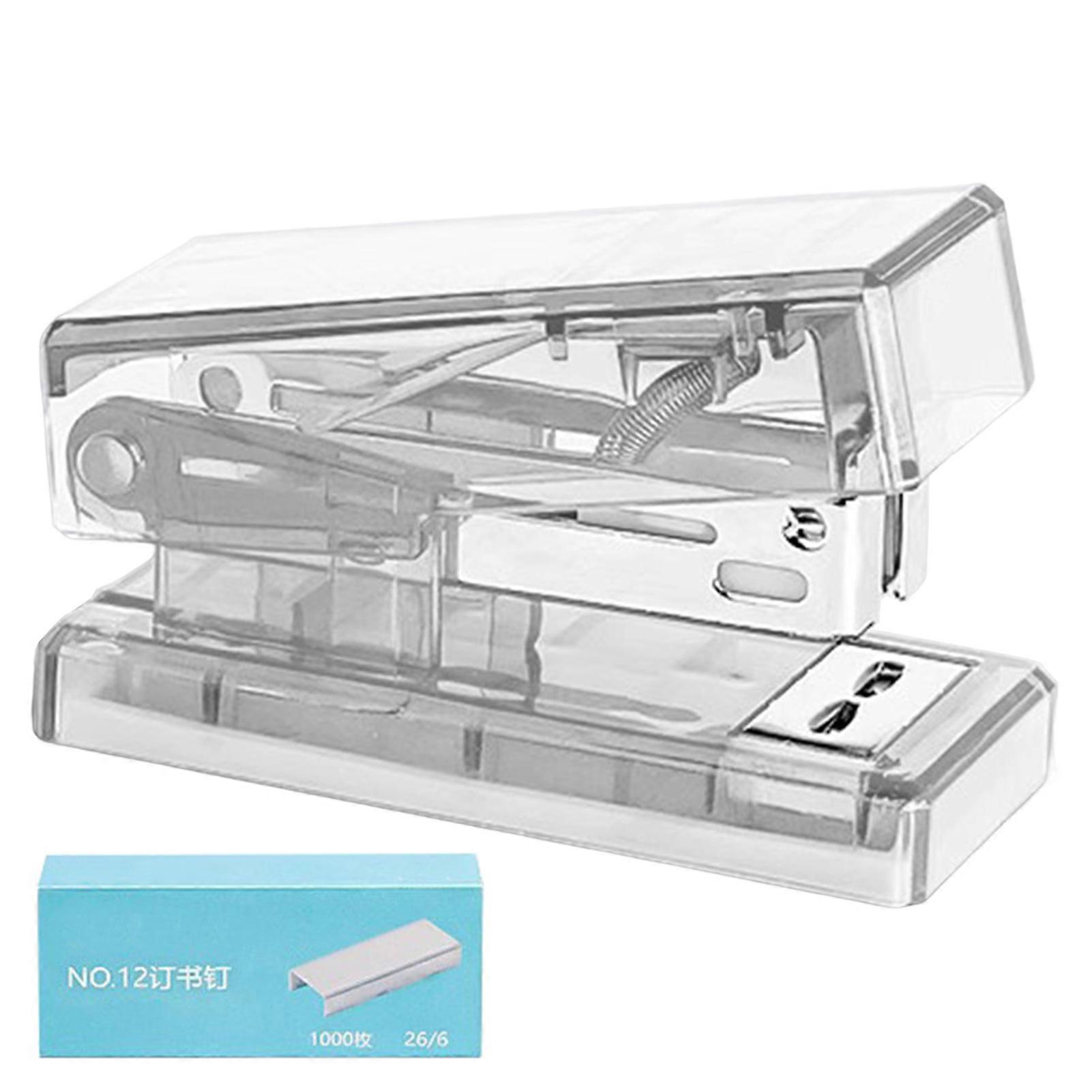 Stapler Transparent Labor-saving Flexible with Staples Book Order Plastic Mini Size Binder Desktop Stapler School Supplies QingHai