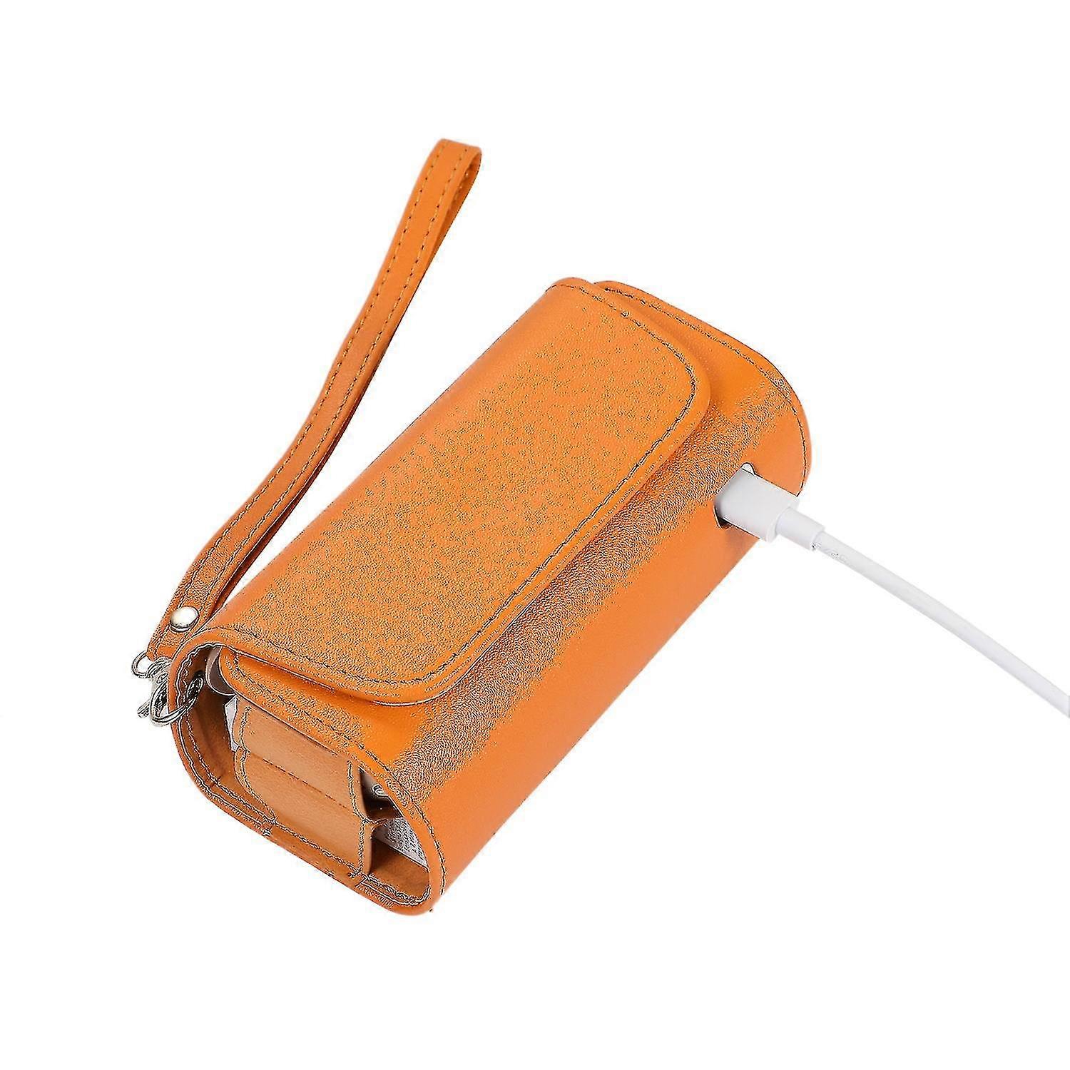 Denim Microfiber Leather E-cigarette Protective Case Storage Bag For Iqos 3.0 E-cigarette - Yellow