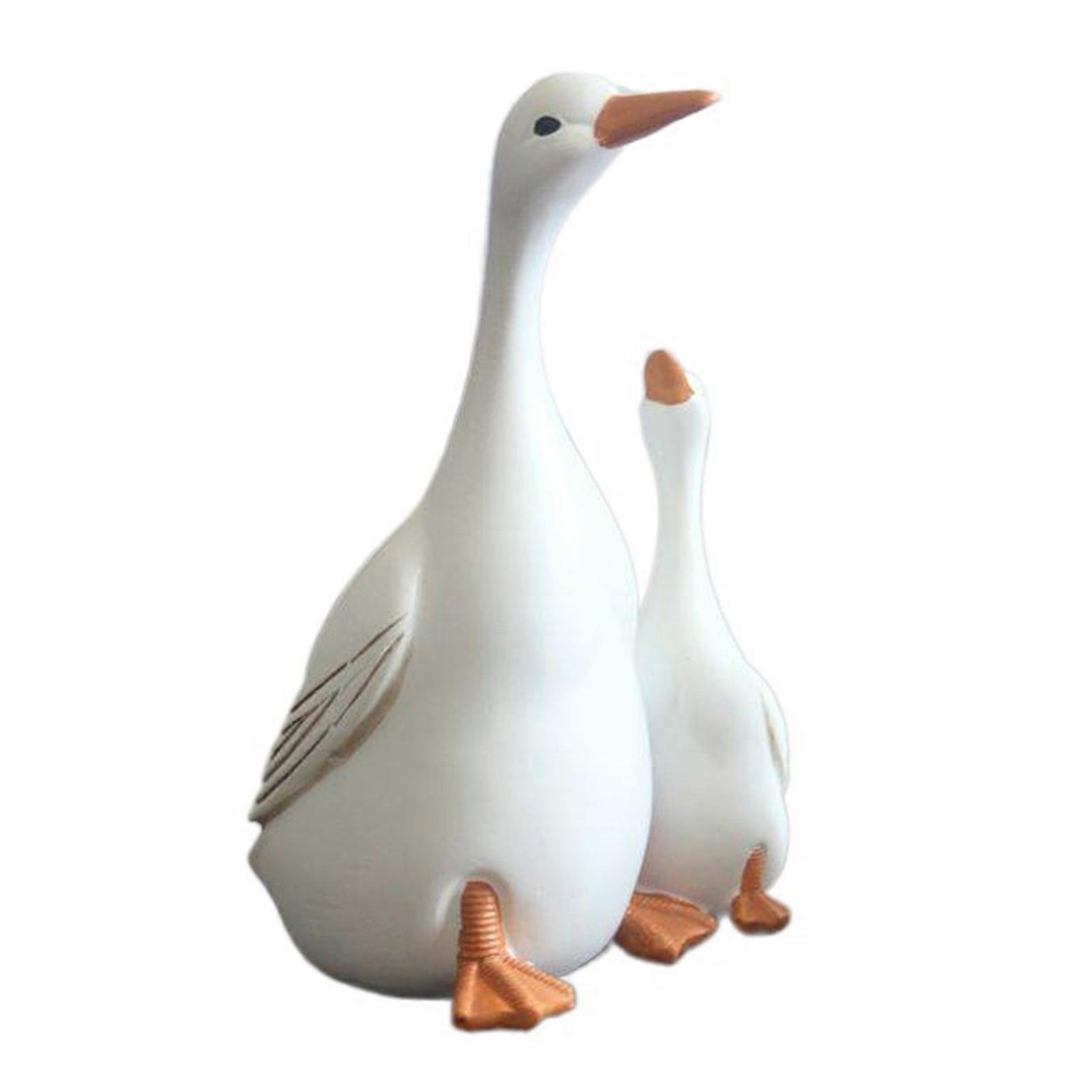 Duck Ornament Portable Lovely Nice-looking Duck Ornament Resin Artificial Garden Sculpture for Home JIKAIX