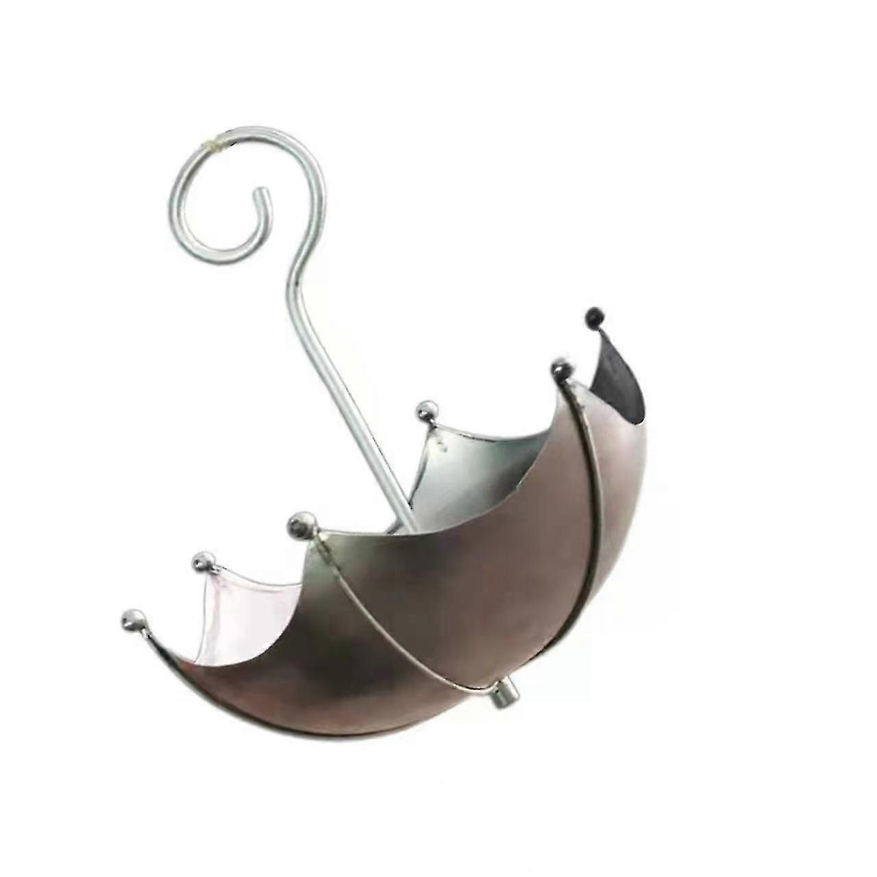 Hanging Bird Feeder, Umbrella Shaped Bird Trough Outdoor Retro Bird Feeder Bird Bath Hanging Tray For Outdoors Garden Yard Decoration(1pcs, Silv