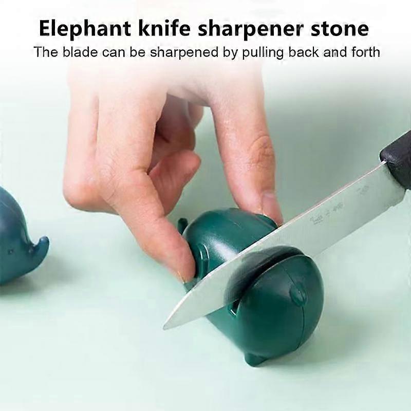 Kitchen Household Fruit Knife/Scissors Sharpener Knife Blade Multi-function Cute Elephant Sharpening Stone Tools Accessories
