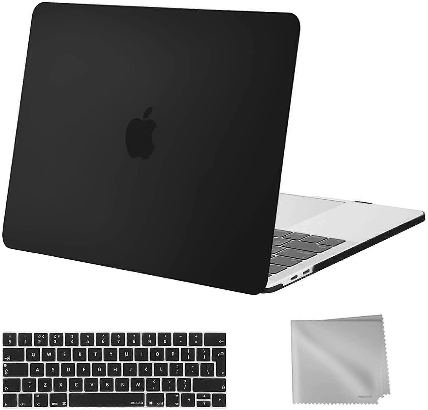 Sort Kompatibel med MacBook Pro 13 tommer etui 2021-2016 Release A2338 M1 A2289 A2251 A2159 A1989 A1706 A1708, Plastik Hård Shell Taske & Keyboard Cov