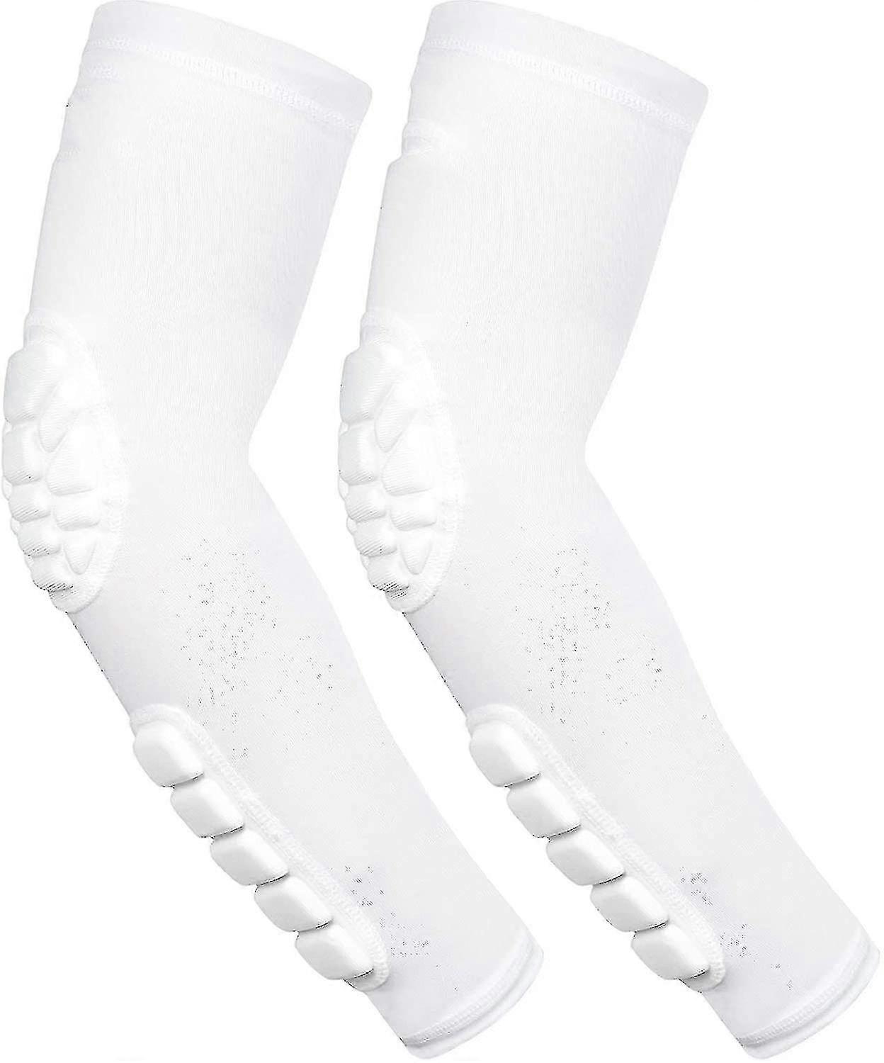 2pcs Padded Elbow Forearm Sleeves Compression Arm Protective Support