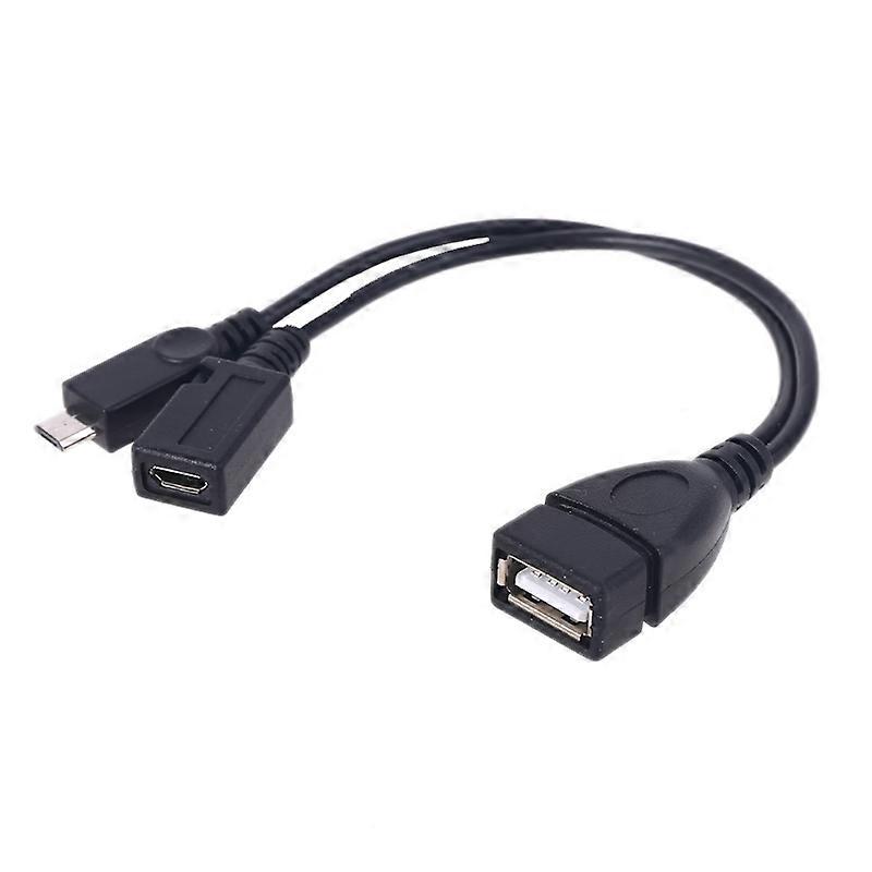 2 in 1 OTG Cable for TV Stick with Power Cord USB Type A Female to Micro USB