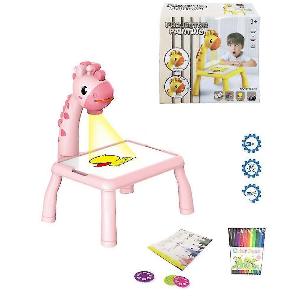 子供たちはプロジェクターアートドローイングテーブルおもちゃキッズペインティングボードデスクを導いた