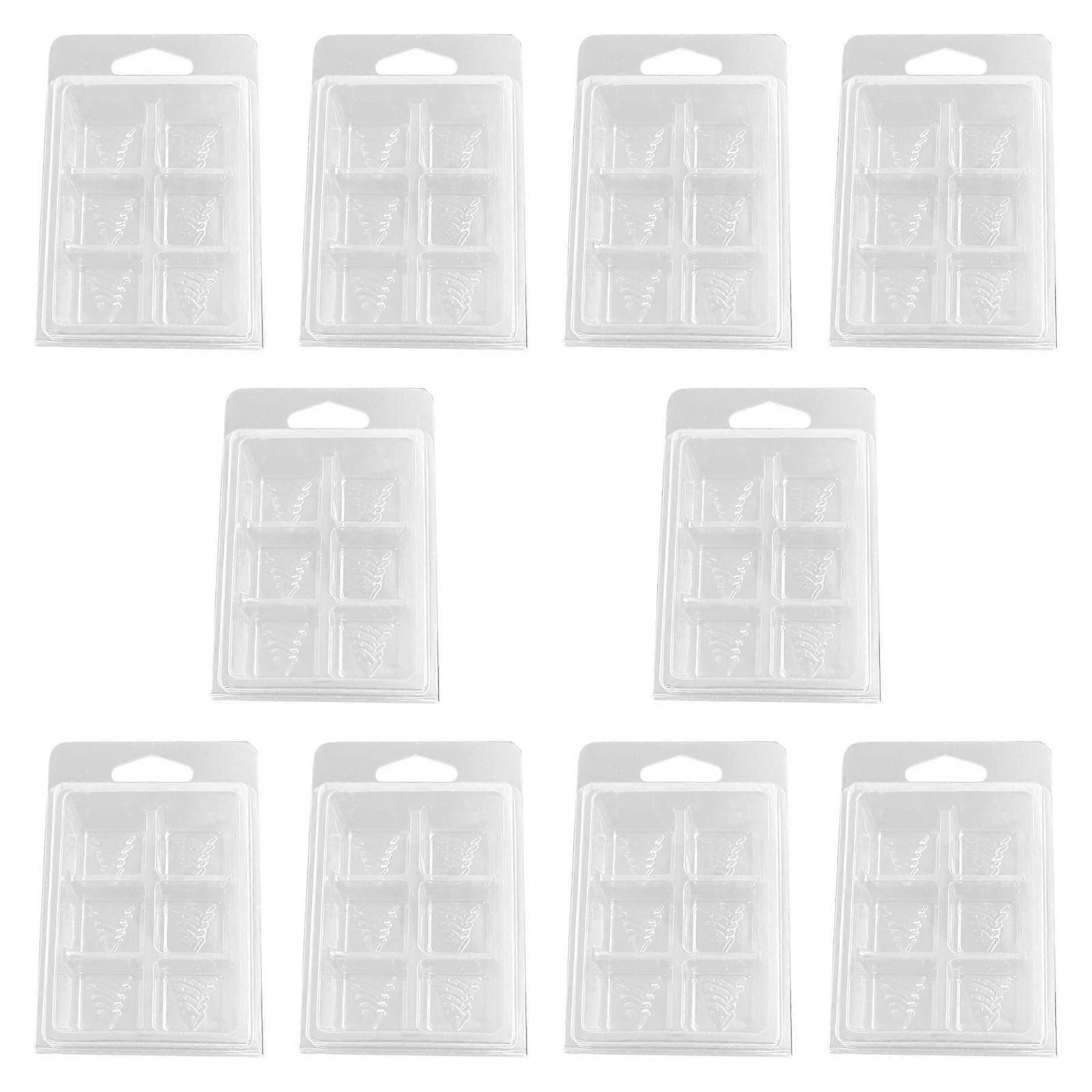 10Pcs Christmas Tree Candle Melt Moulds Casting Model Clear Empty Cube Trays