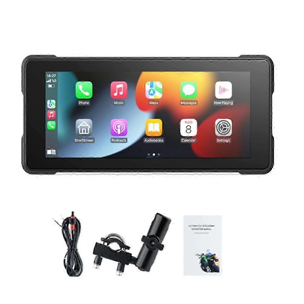 Moto 6.86 Pollici Bluetooth Schermo Portatile Gps Navigazione Ip68 Impermeabile Wireless Carplay Android Auto Lettore Mp5