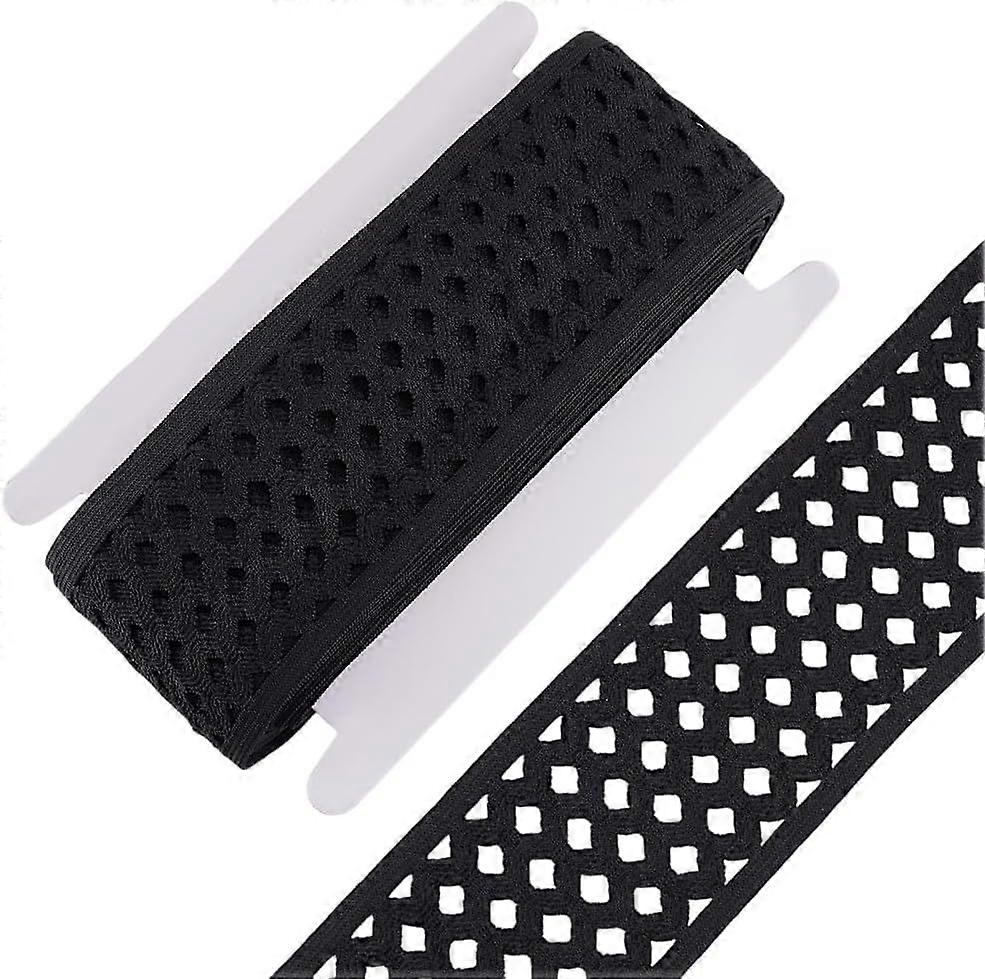 10 Yards Elastic Hollow Wide Band 70mm Wide Black Elastic Stretch Ribbon Trim Rhombus Mesh Elastic Wide Trim Elastic Band Double Side Elastic Trim for