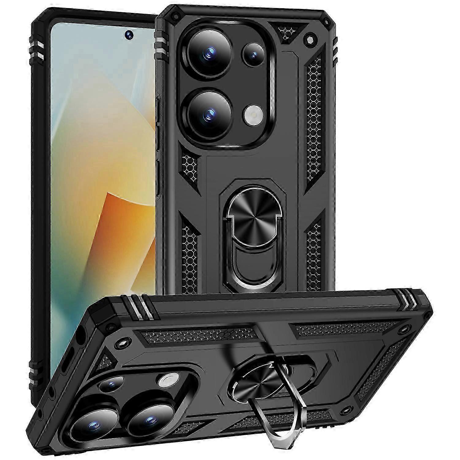 For Xiaomi Redmi Note 13 Pro 4G/ Poco M6 Pro 4G Case Anti-Drop PC+TPU Kickstand Phone Cover