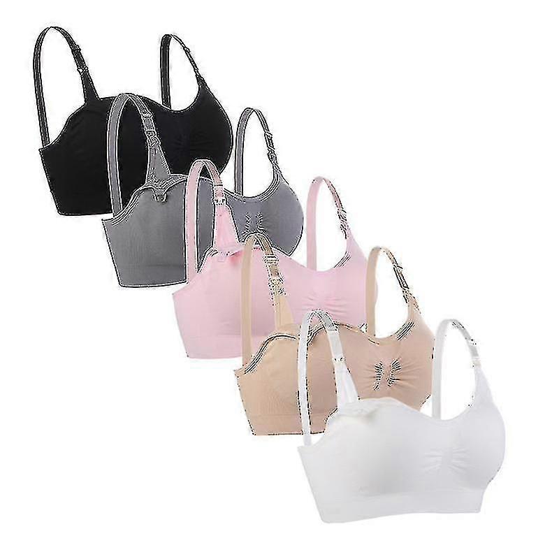 Nursing Bra 5pack Wireless Deep Maternity Nursing Bra Bralette Sleeping Breastfeeding With Extra Extenders-Good