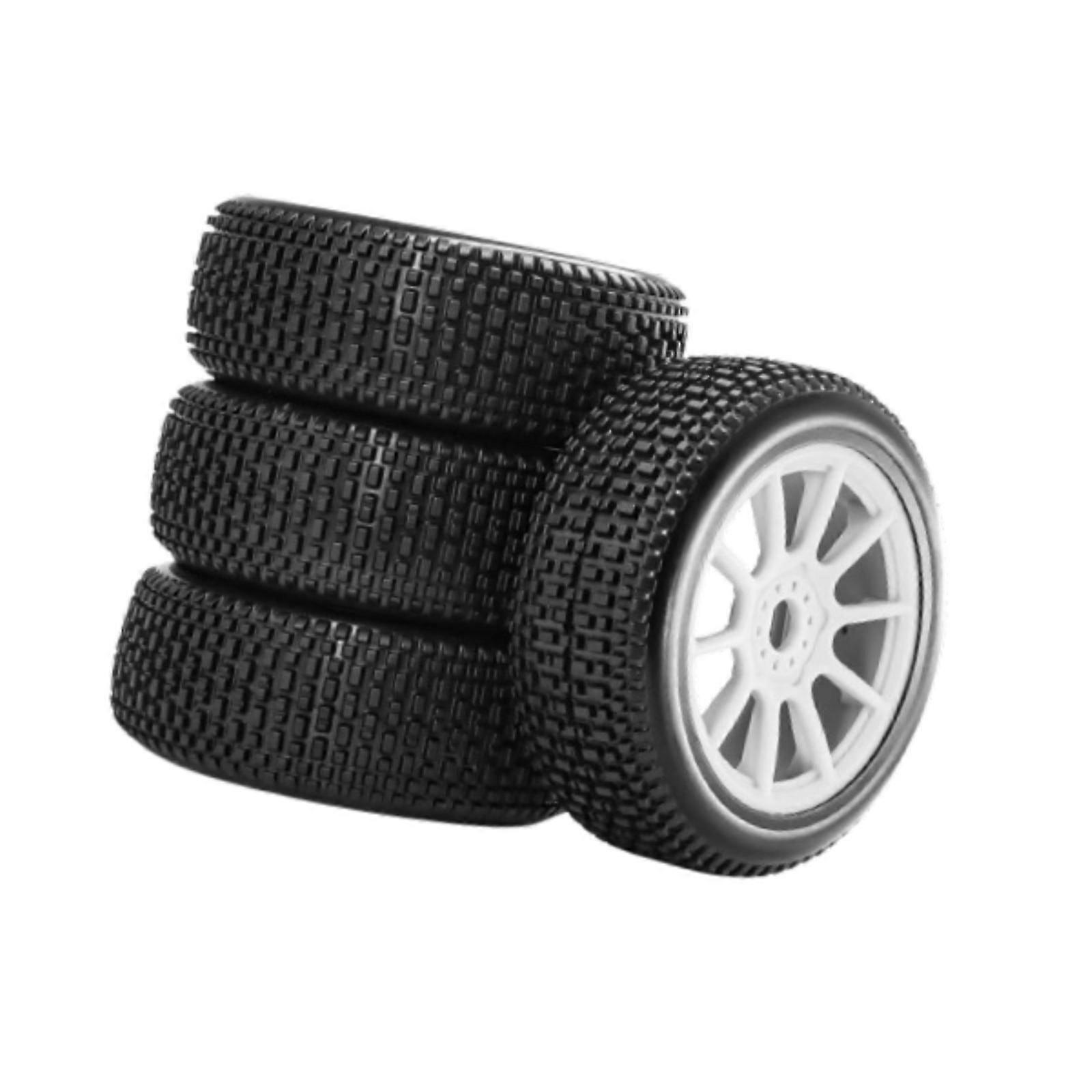 4Pcs 1:8 Räder und Reifen Modifikation DIY RC Ersatzteile Short Course Truck weiß