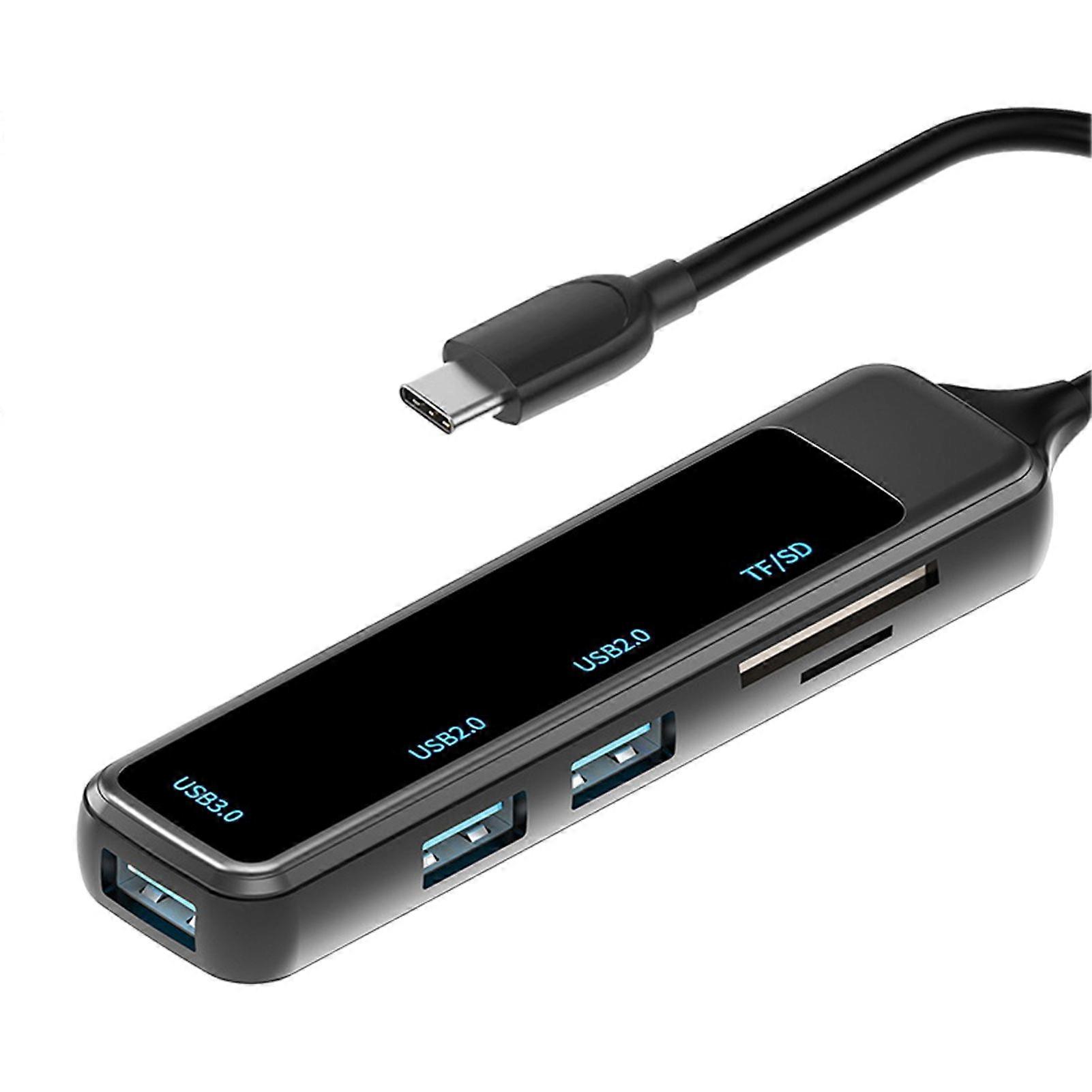 Portable USB Hub Adapter 5-in-1 High Speed Transmission Docking Station USB Type-C to USB TF/SD Adapter for Phone Laptop