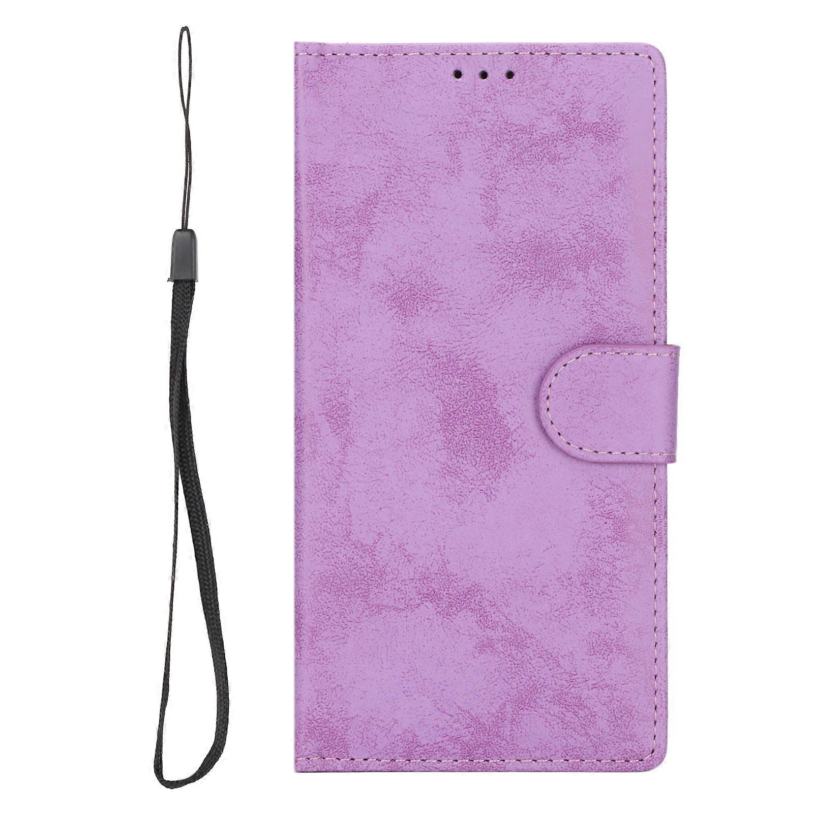 Purple 2-in-1 Magnetic Wallet Phone Case with Stand, Shockproof & Waterproof Design