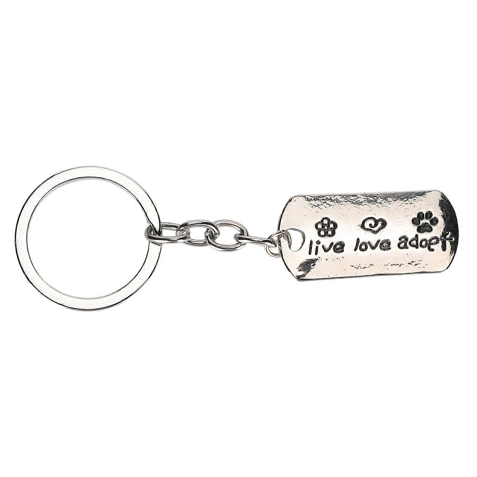 Rectangular Unique Pattern Keychain Alloy Lovely Exquisite Key Ring Decoration Gift