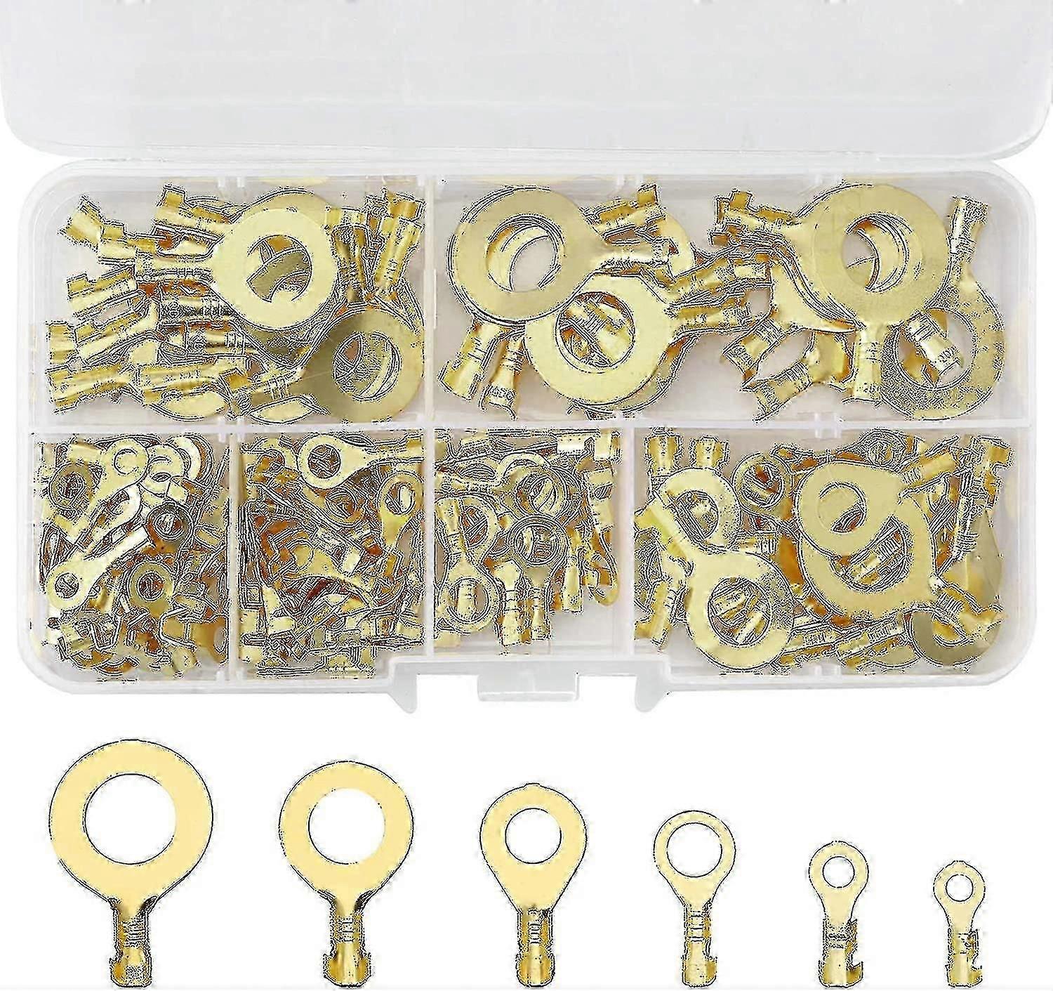 150pcs M3 M4 M5 M6 M8 M10 Brass Car Electrical Cable Lugs