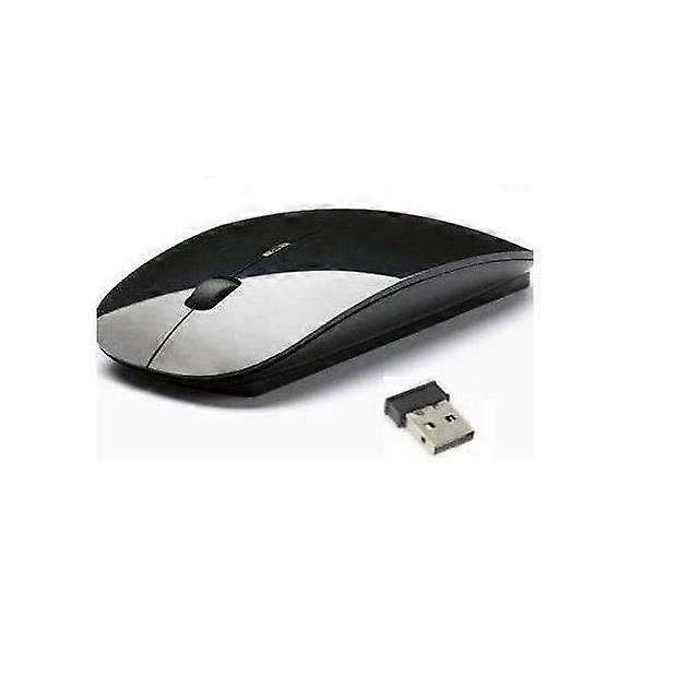 Black Color Ultra Thin USB Optical Wireless Mouse 2.4G Receiver Super Slim Cordless Mouse Laptop PC