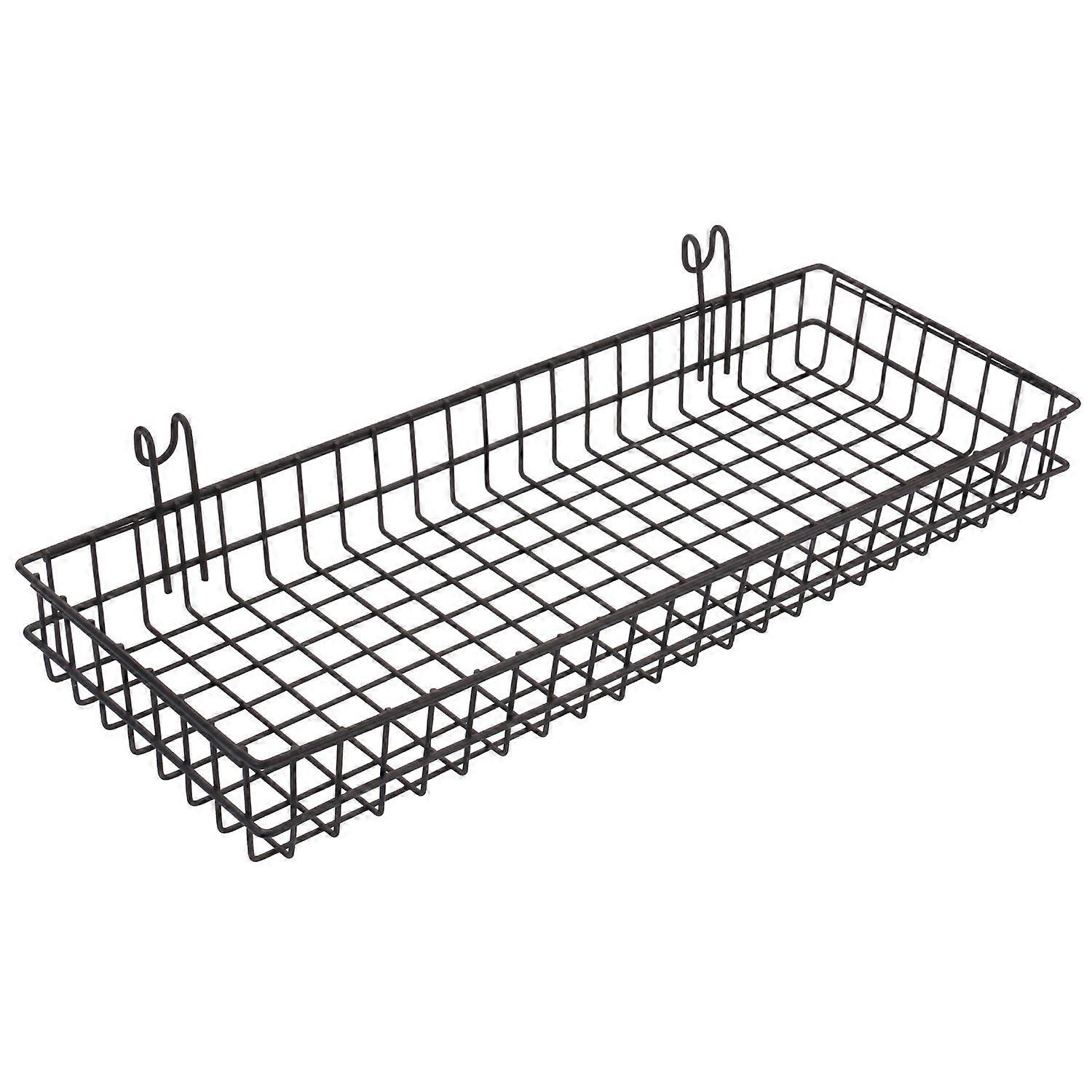Hanging Basket For Wire Wall Grid Storage And Display Compatible With Standard Grid Panels Powder Coated Finish