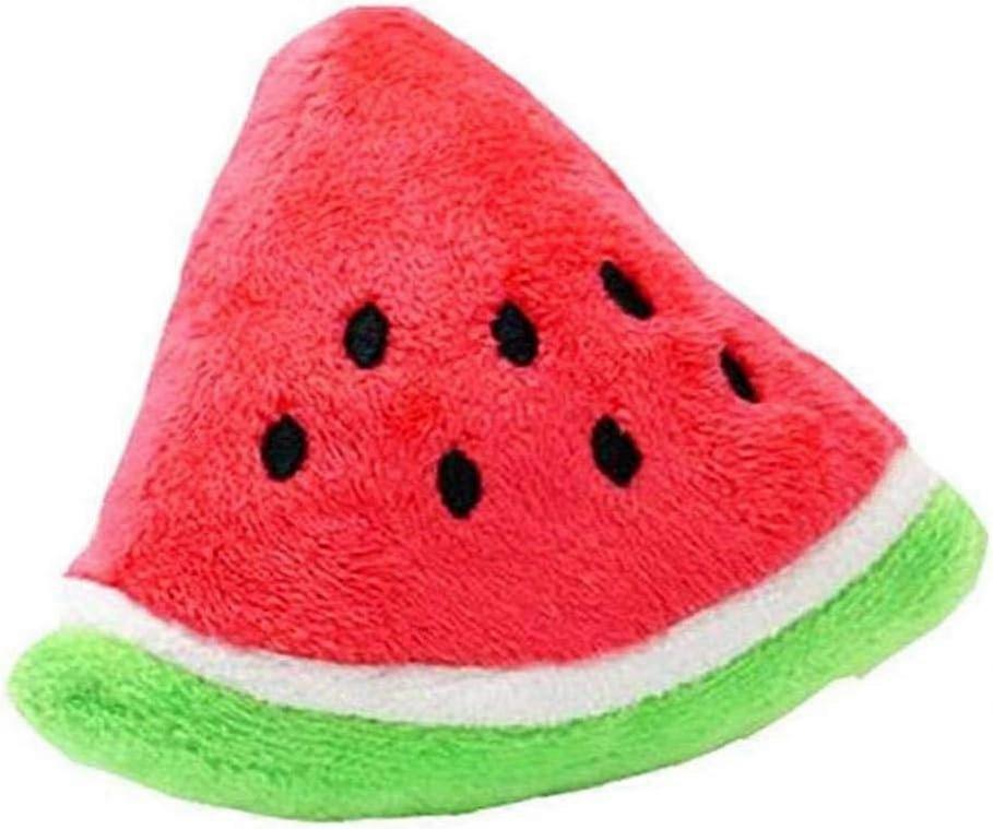 Pet plush pet toy fruit, watermelon, cup with squeaky dog chew toy