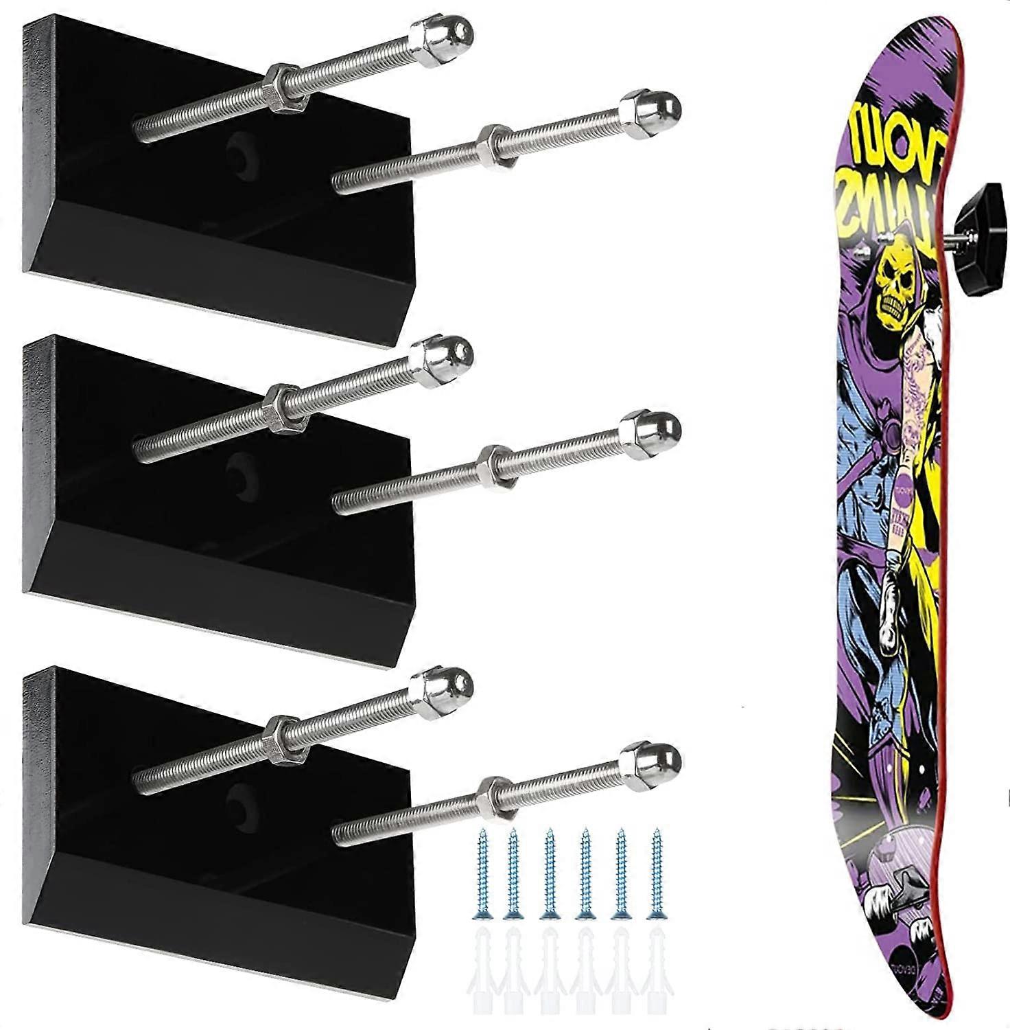 Skateboard wall mount 3-pack for display