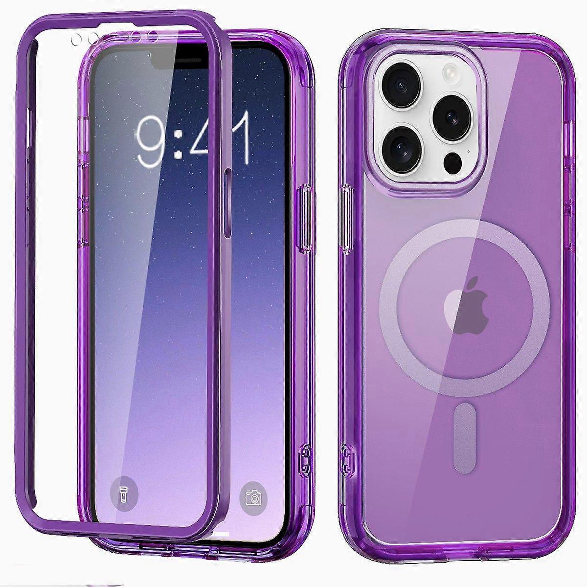 iPhone 12 Pro Case,Shockproof Phone Case,Scratch-Resistant Back Cover-Deep Purple