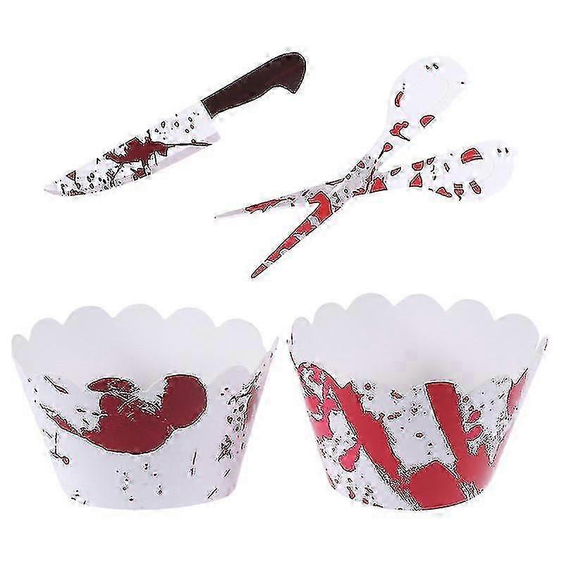 unique 72pcs cake decorations , Cake Wrapper And Topper For Halloween Decorations